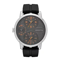 Claiborne® Mens Oversized Dial Black Silicone Strap Watch