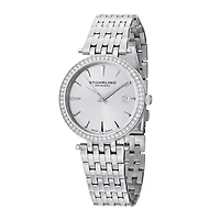 Stührling® Original Womens Crystal-Accent Stainless Steel Bracelet Watch
