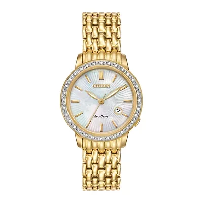 Citizen® Eco-Drive® Womens Diamond-Accent Bracelet Watch EW2282-52D