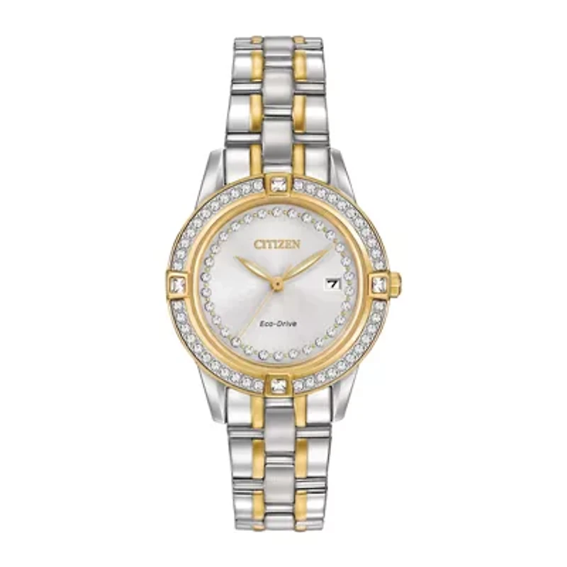 Citizen® Eco-Drive® Silhouette Womens Crystal-Accent Bracelet Watch FE1154-57A