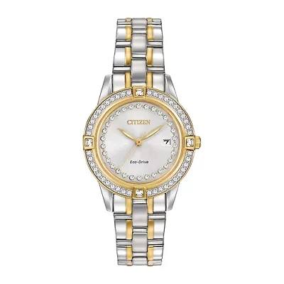 Citizen® Eco-Drive® Silhouette Womens Crystal-Accent Bracelet Watch FE1154-57A