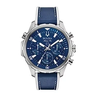 Bulova Marine Star Mens Blue Strap Watch 96b287