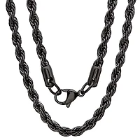Steeltime Mens 18K Gold Over Stainless Steel Stainless Steel Hypoallergenic 24 Inch Rope Chain Necklace