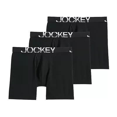 Jockey Active Stretch Mens 3 Pack Long Leg Boxer Briefs 8798
