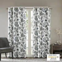 Madison Park Laurel Floral Grommet Top Energy Saving Light-Filtering Single Curtain Panel