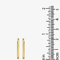 Silver Treasures Delicates Womens 14K Gold Over Brass 2mm Oblong Hoop Earrings