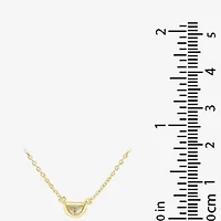 Silver Treasures Delicates Semi Circle Womens Cubic Zirconia 14K Gold Over Brass 16 Inch Pendant Necklace