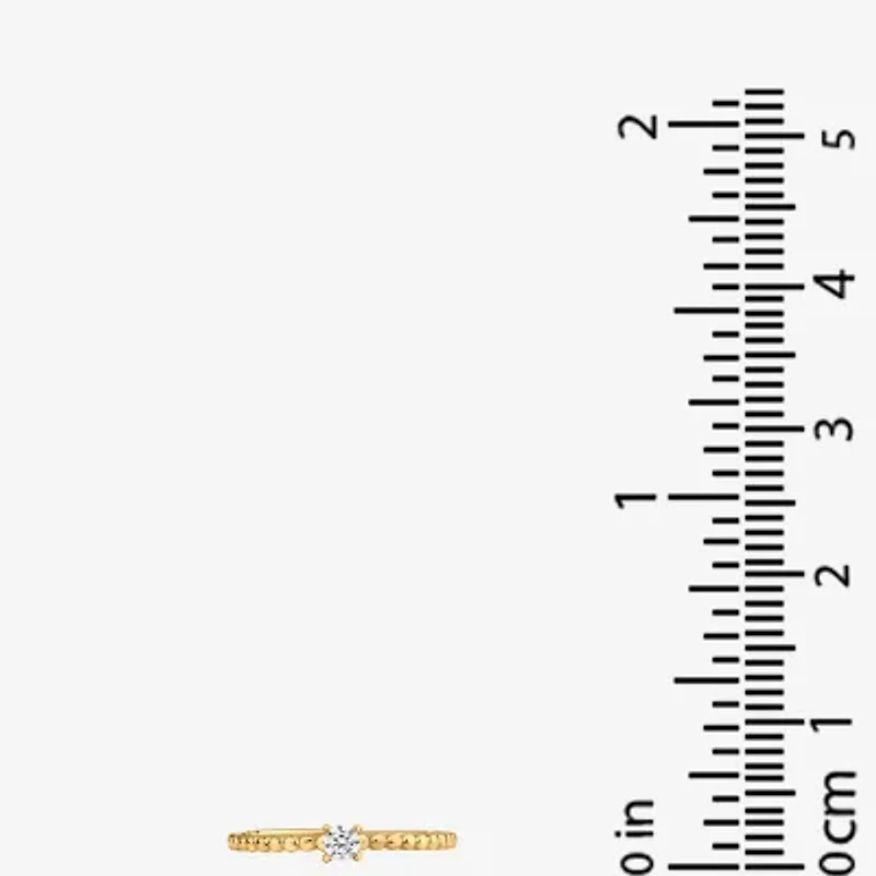 Silver Treasures Delicates Twist Womens Cubic Zirconia 14K Gold Over Brass Delicate Band