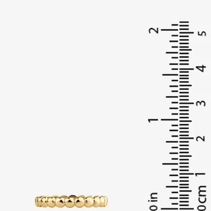 Silver Treasures Delicates Beaded Womens 3MM 14K Gold Over Brass Band