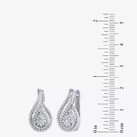 Diamond Blossom Womens 1 CT. T.W. Natural White Diamond 10K White Gold Pear Drop Earrings