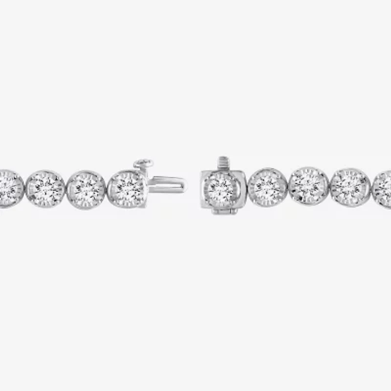 7 Ct.T.W. (H-I / I1) Womens Lab Grown White Diamond 10K White Gold 7.25 Inch Tennis Bracelet