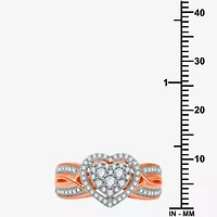 I Said Yes (H-I / I1) Womens 1/2 CT. T.W. Lab Grown White Diamond Sterling Silver Heart Side Stone Halo Engagement Ring