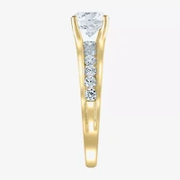 (G / Si2) Womens 2 CT. T.W. Lab Grown White Diamond 10K Gold Round Side Stone Bridal Set