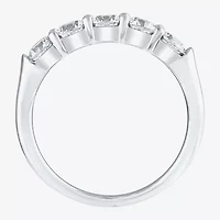 (H-I / I1) Womens 1 CT. T.W. Lab Grown White Diamond 10K Gold 5-Stone Wedding Band