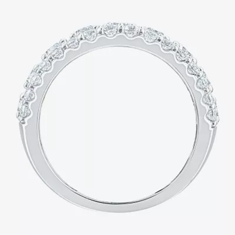 (H-I / I1) Womens 2 CT. T.W. Lab Grown White Diamond 10K Gold Anniversary Band