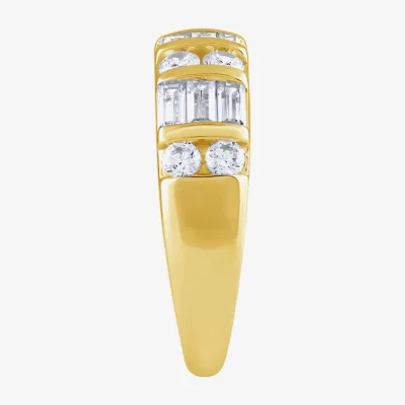 (G / Si2) Womens 21.5MM 1 CT. T.W. Lab Grown White Diamond 10K Gold Anniversary Band