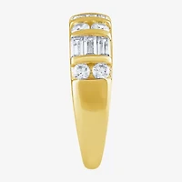 (G / Si2) Womens 21.5MM 1 CT. T.W. Lab Grown White Diamond 10K Gold Anniversary Band