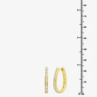 Womens 1/2 CT. T.W. Lab Grown White Diamond Sterling Silver 23.8mm Hoop Earrings