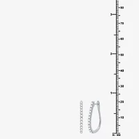 Womens 1/2 CT. T.W. Lab Grown White Diamond Sterling Silver 21mm Hoop Earrings