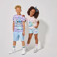 Disney Collection Little & Big Kid Boys Crew Neck Short Sleeve Regular Fit Lilo Stitch Graphic T-Shirt