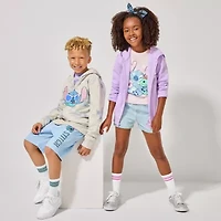 Disney Collection Little & Big Kid Girls Crew Neck Short Sleeve Regular Fit Lilo & Stitch Graphic T-Shirt