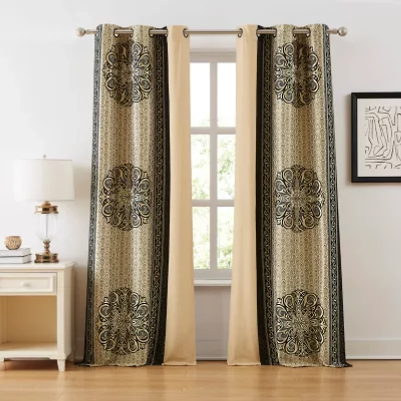 Stratford Park Austin Grommet Top Light-Filtering Set of 2 Curtain Panel