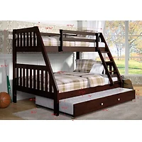 Austin Mission Twin over Full Bunk Bed with Trundle