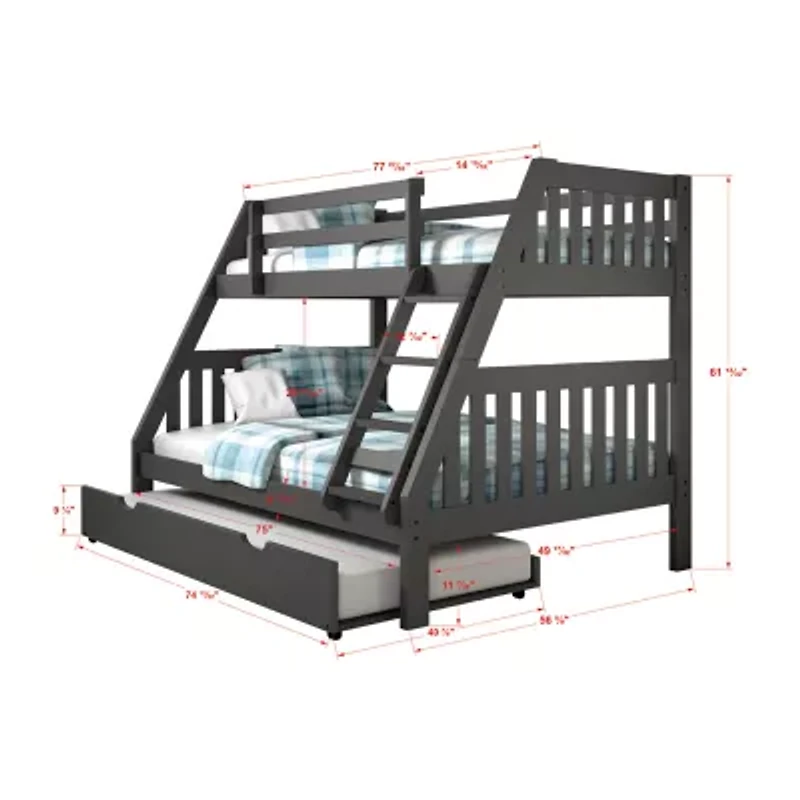 Austin Mission Twin over Full Bunk Bed with Trundle