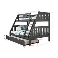 Austin Mission Twin over Full Bunk Bed with Trundle