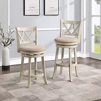 AVALON FURNITURE Upholstered Swivel Bar Stool
