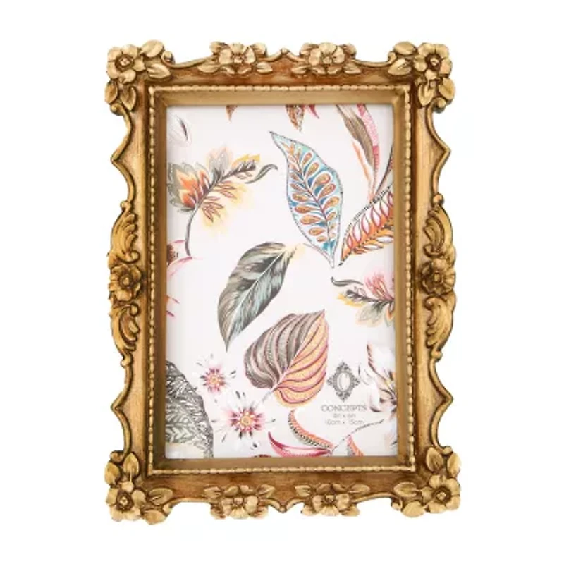 Concepts In Time 4 X 6 Gold Flower Resin 1-Opening Tabletop Frame