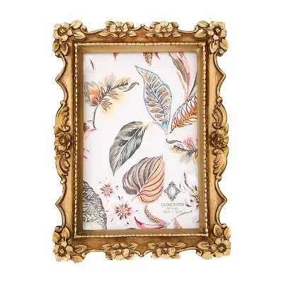 Concepts In Time 4 X 6 Gold Flower Resin 1-Opening Tabletop Frame
