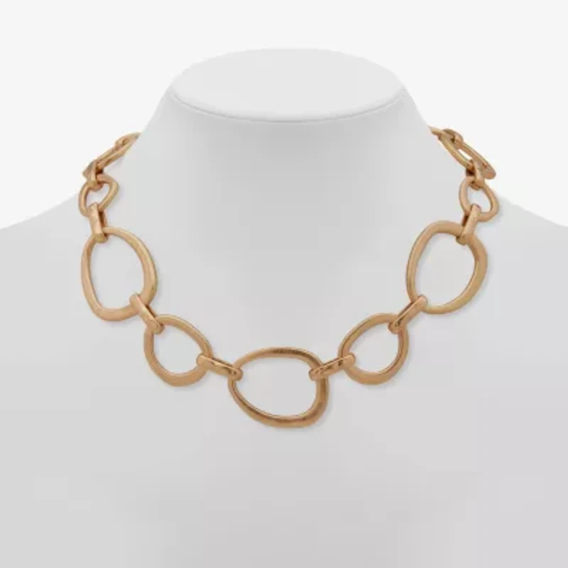 a.n.a Gold Tone Womens 16 Inch Collar Necklace