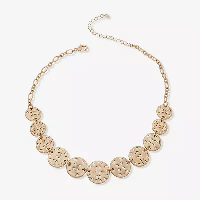 a.n.a Gold Tone Womens 16 Inch Collar Necklace