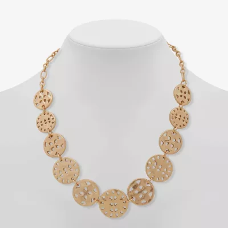 a.n.a Gold Tone Womens 16 Inch Collar Necklace