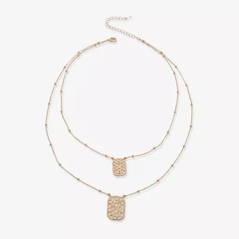 a.n.a Gold Tone Womens 18 Inch Strand Necklace
