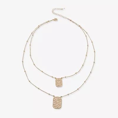 a.n.a Gold Tone Womens Inch Strand Necklace