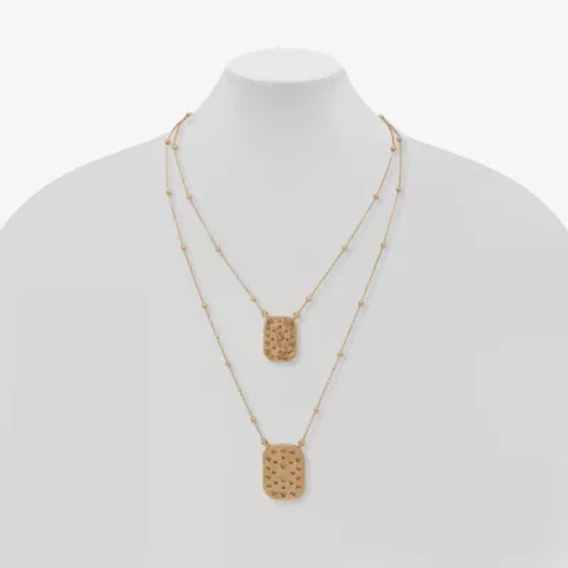 a.n.a Gold Tone Womens 18 Inch Strand Necklace
