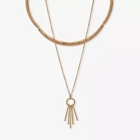 a.n.a Gold Tone Womens Inch Strand Necklace