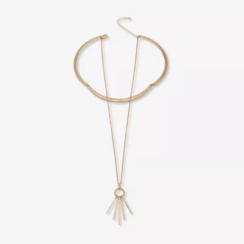 a.n.a Gold Tone Womens 16 Inch Strand Necklace