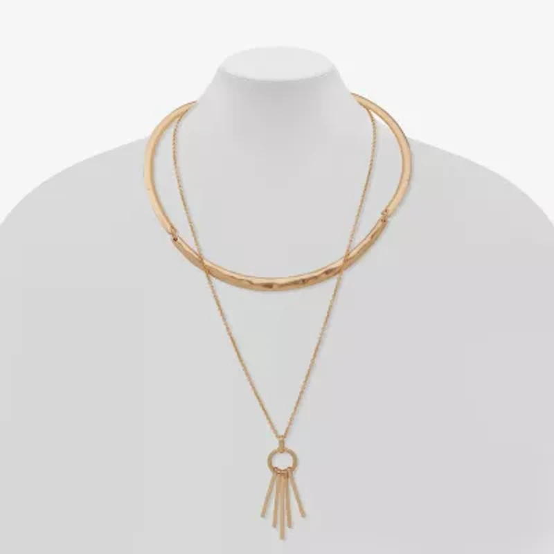 a.n.a Gold Tone Womens 16 Inch Strand Necklace