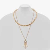 a.n.a Gold Tone Womens 16 Inch Strand Necklace