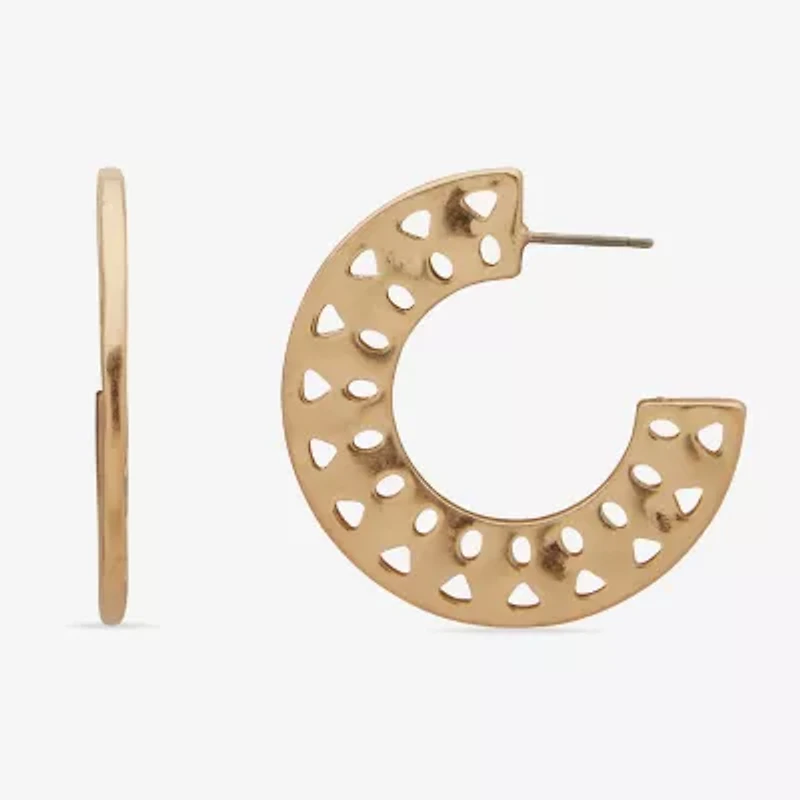a.n.a Gold Tone Womens 34.2mm Hoop Earrings