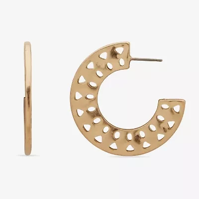 a.n.a Gold Tone Womens 34.2mm Hoop Earrings