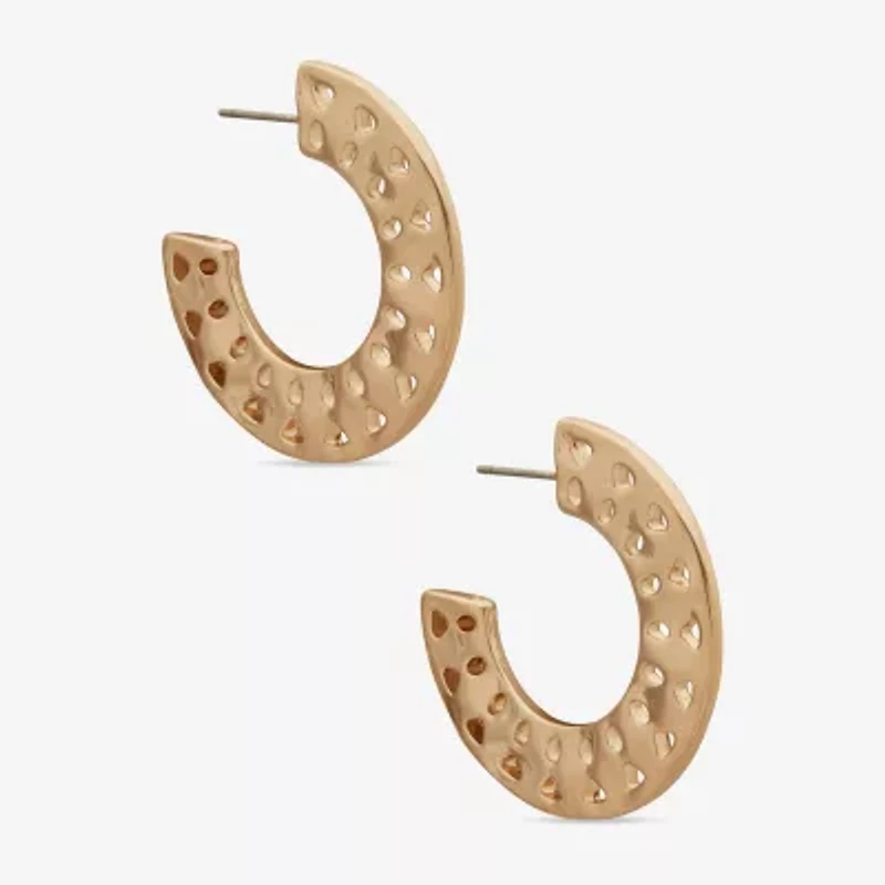 a.n.a Gold Tone Womens 34.2mm Hoop Earrings