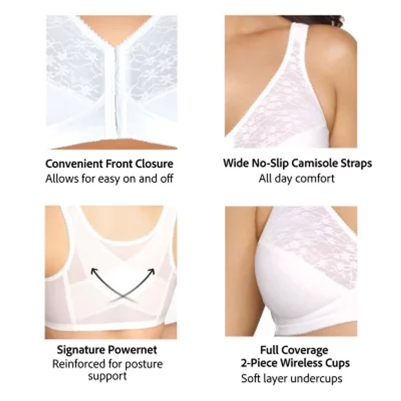 Exquisite Form®  Women's FULLY Lace Wireless Back & Posture Support Bra with Front Closure-5100565