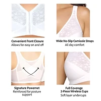Exquisite Form®  Women's FULLY Lace Wireless Back & Posture Support Bra with Front Closure-5100565