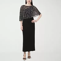 MSK Womens Embellished Short Sleeve Evening Gown