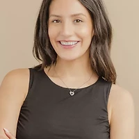 (G/Si2) Womens 1/4 CT. T.W. Lab Grown White Diamond 10K Gold Heart 18 Inch Pendant Necklace