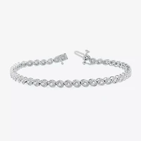 Womens 1 CT. T.W. Lab Grown White Diamond 10K Gold 7.5 Inch Tennis Bracelet